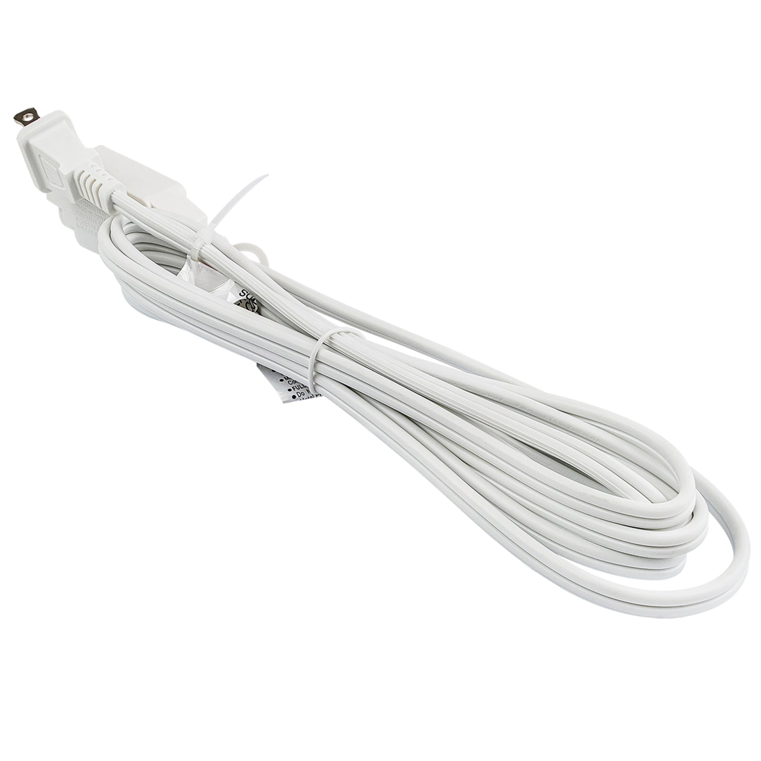 9’ Flat Plug Extension Cord (EX-ID216-9WHT)