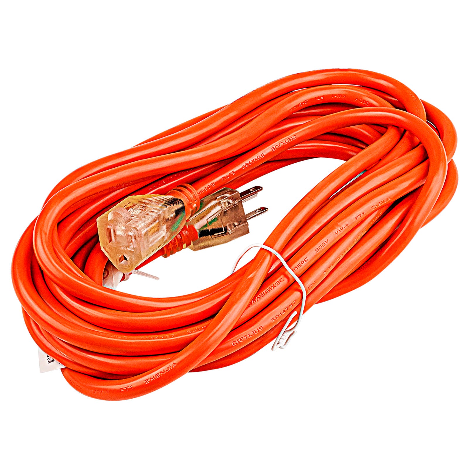 25' Extension Cord with Power Indicator (EX-OD314-25ORG