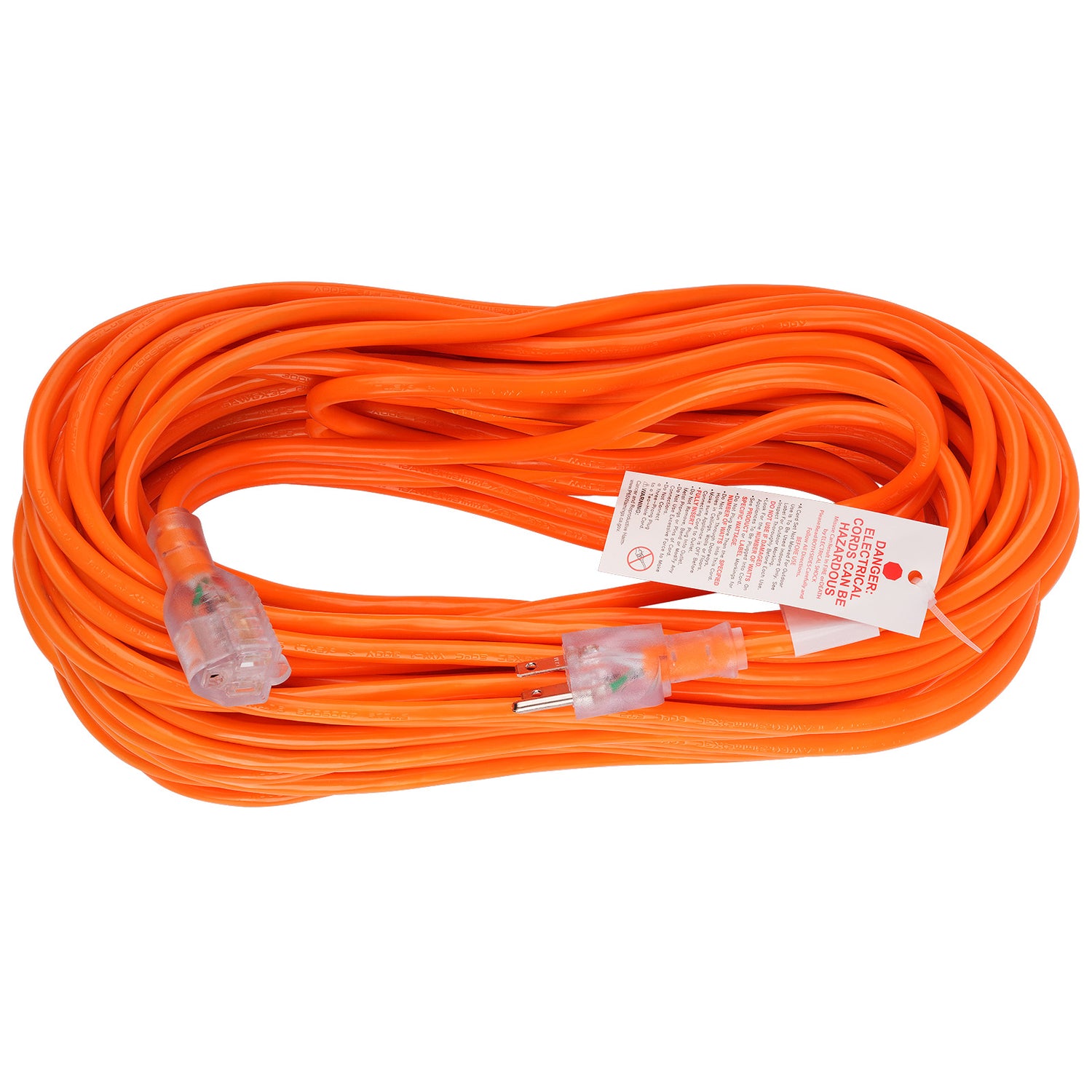 100’ Extension Cord with Power Indicator (EX-OD316-100ORG)