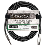 20Ft 1/4" to Female XLR Instrument Cable (FX-7M60-14-20)