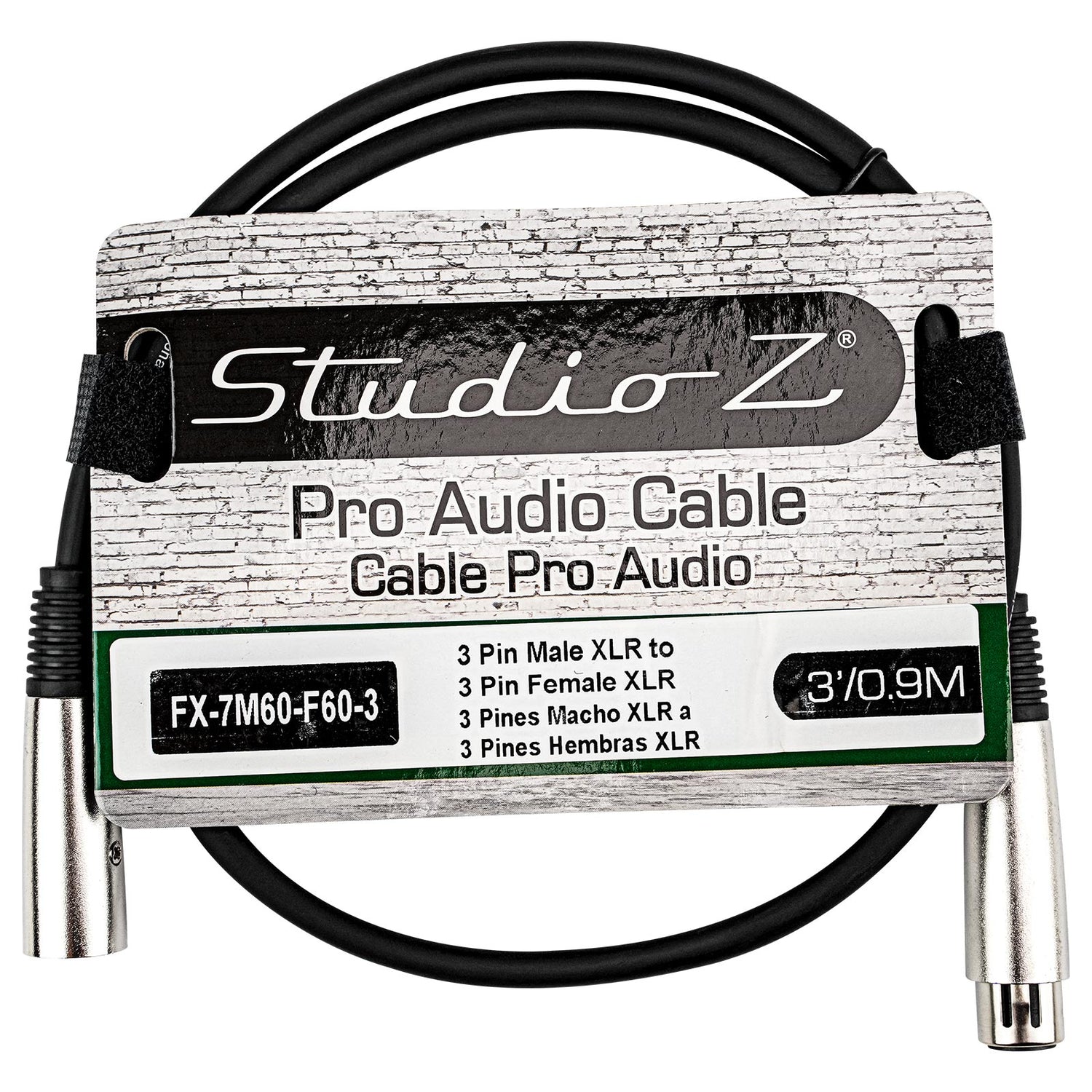 Male XLR to Female XLR Microphone Cable (FX-7M60-F60-3)