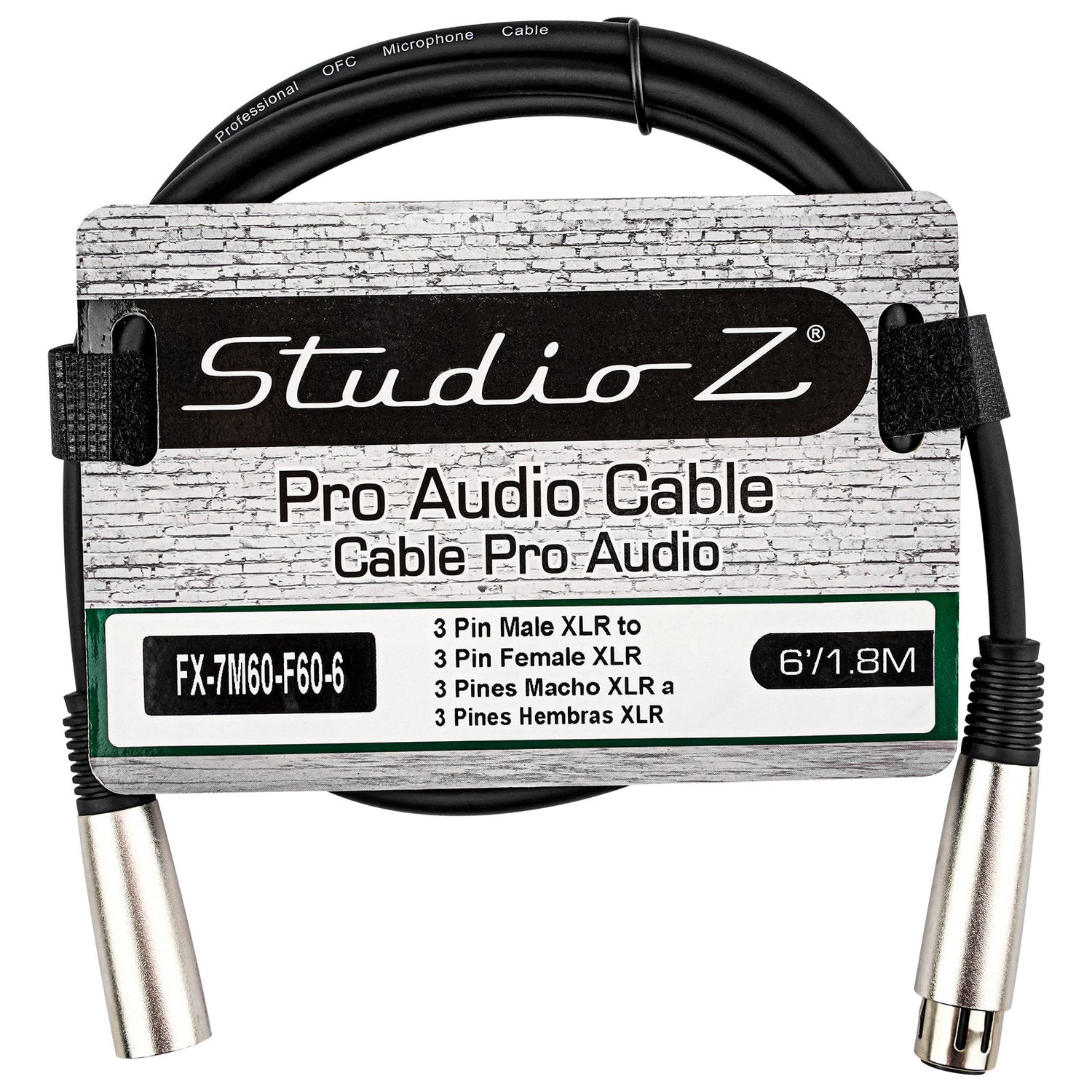 Male XLR to Female XLR Microphone Cable (FX-7M60-F60-6)