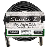 Male XLR to Female XLR Microphone Cable (FX-7M60-F60-75)