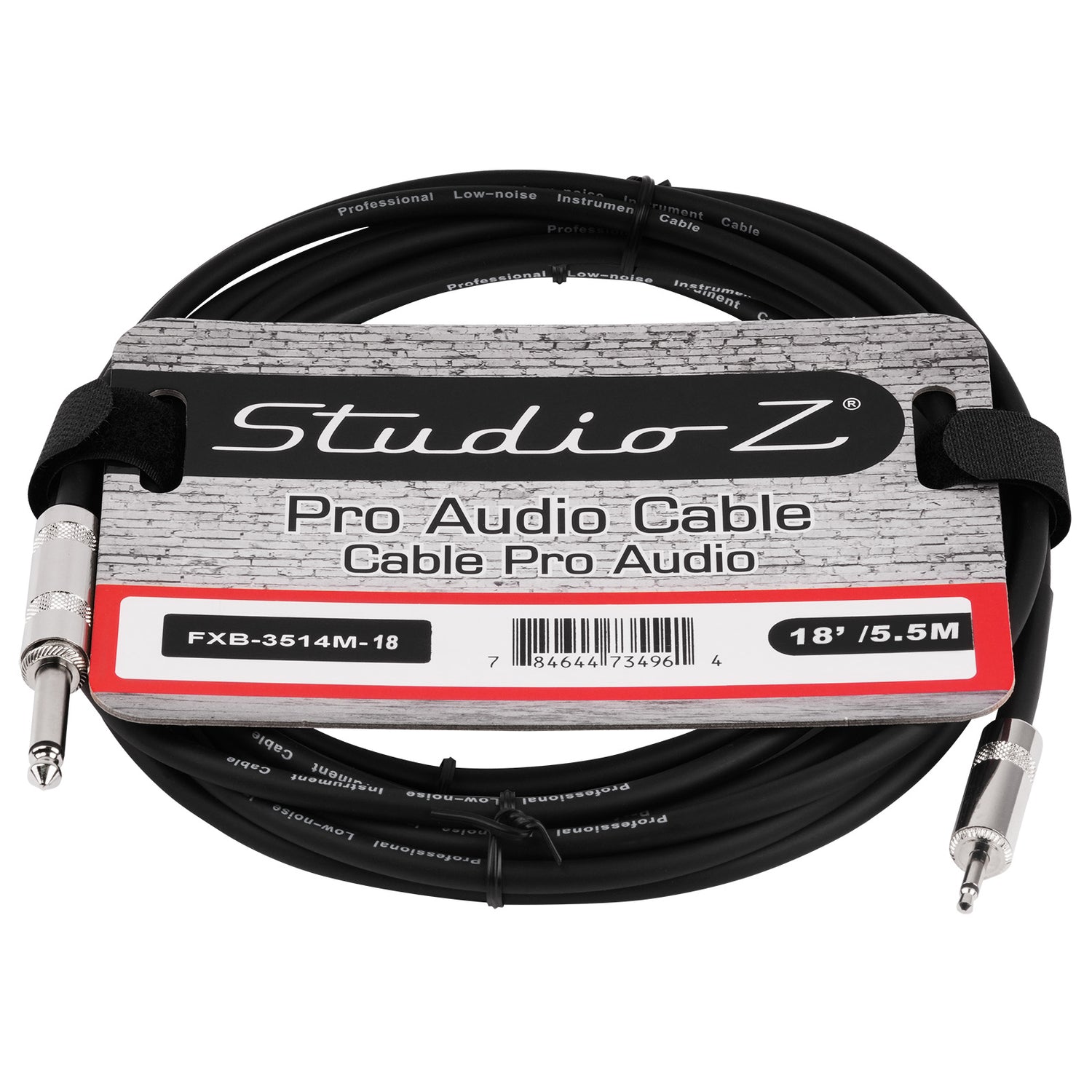18Ft 3.5mm Plug to 1/4” Plug Accessory Cable (FXB-3514M-18)