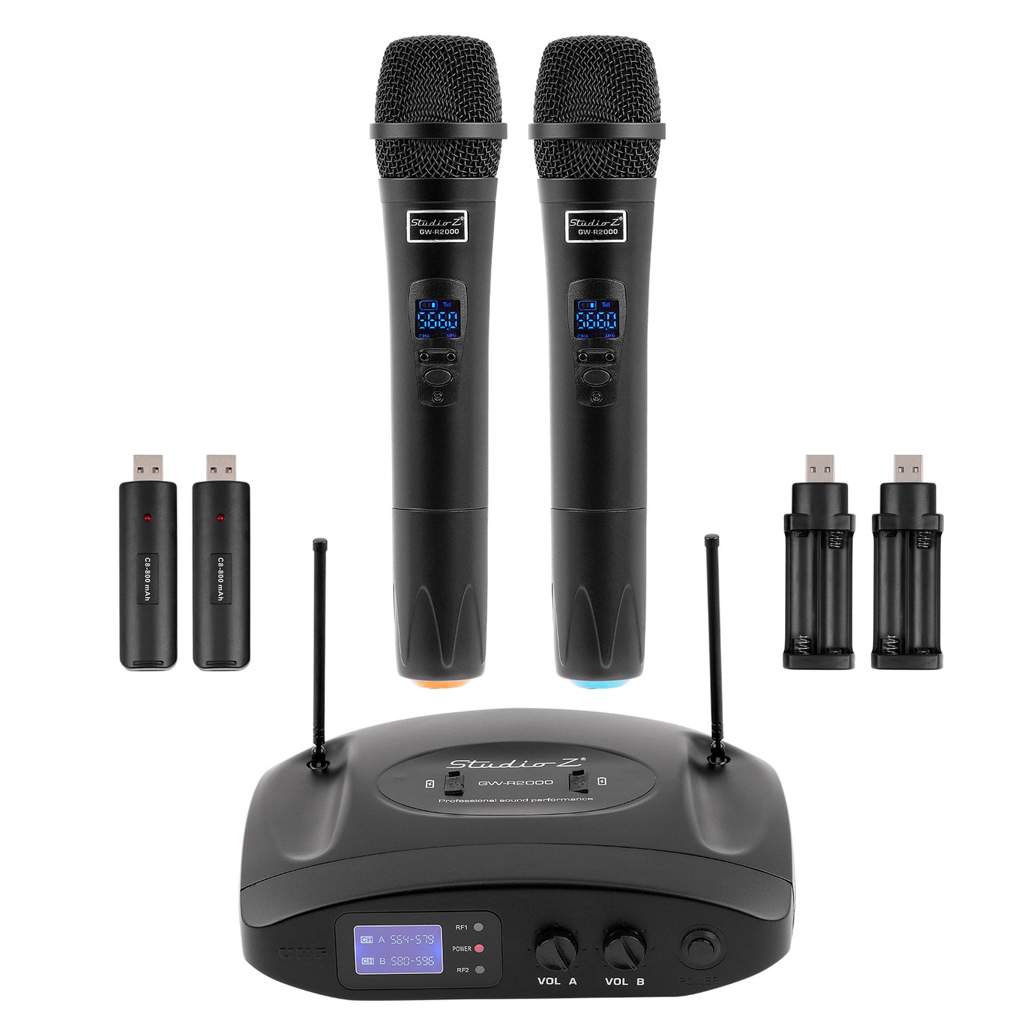 Dual Channel UHF Wireless Microphone System (GW-R2000)