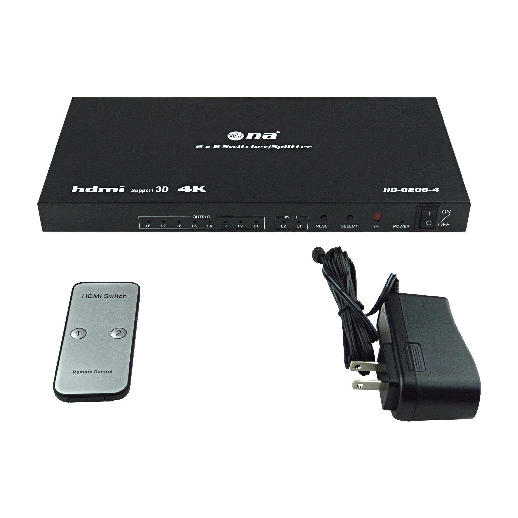 2 x 8 Switcher/Splitter (HD-0208-4K) – NipponAmerica