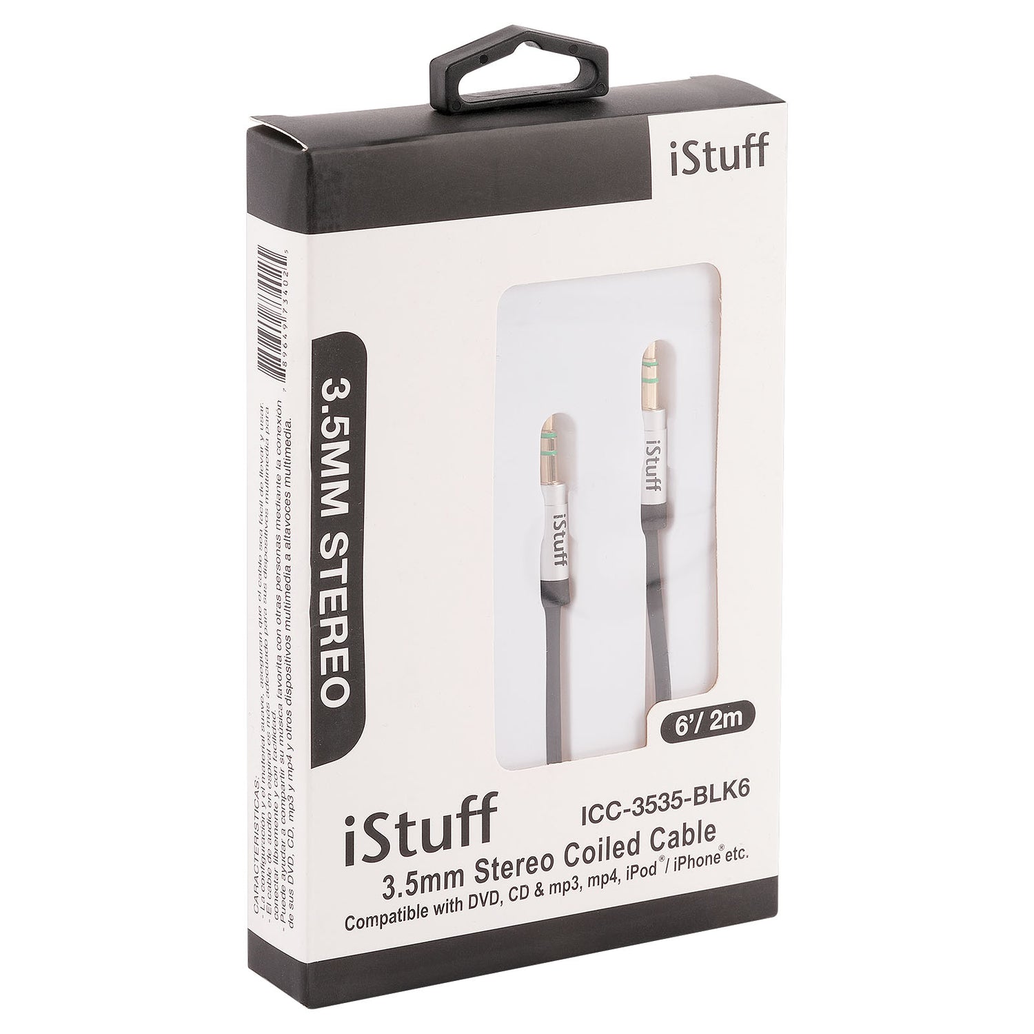 6' Multimedia Cable, Audio/Video/Telephone (ICC-3535-BLK6)