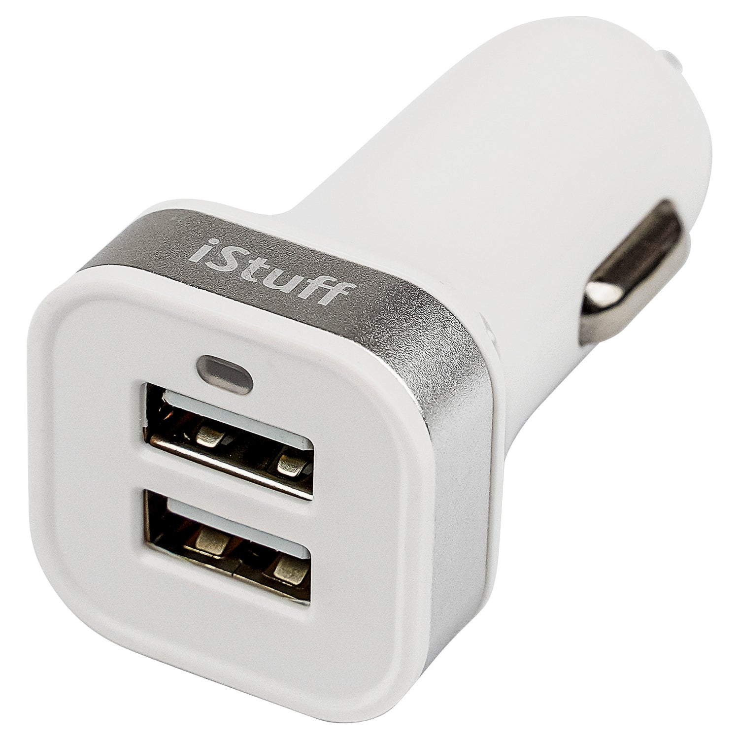 Dual USB Car Cigarette Lighter Adapter (ICL-200U-SLV)