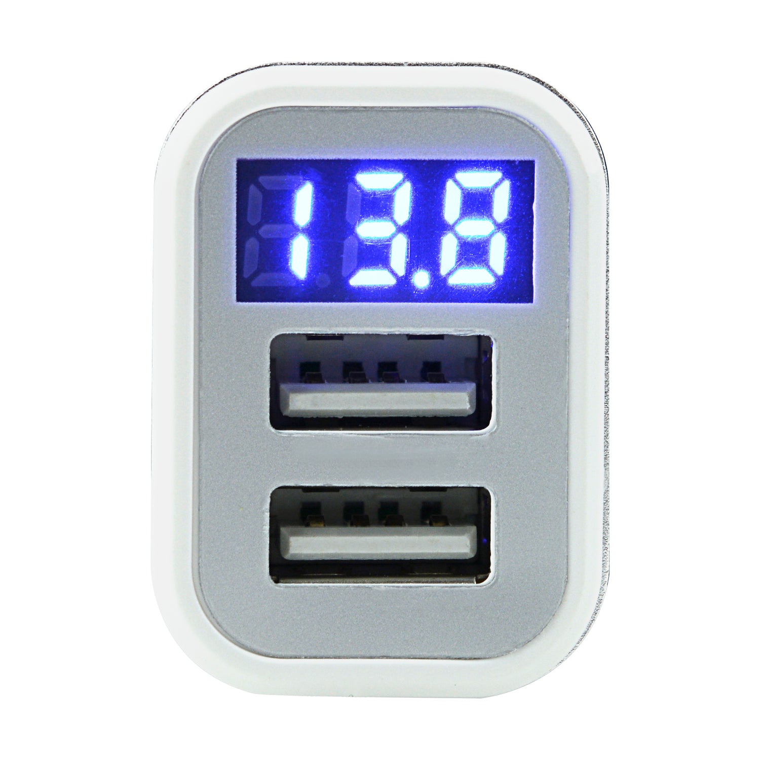 Dual USB Car Charger with LED Voltmeter (IPOWER-107D)