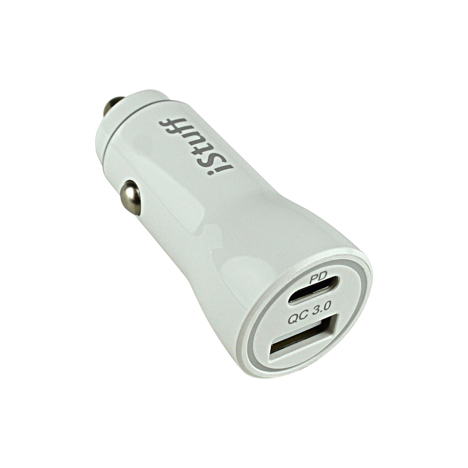 PD & QC3.0 18W Dual USB Car Charger (IPOWER-1USC-WHT)