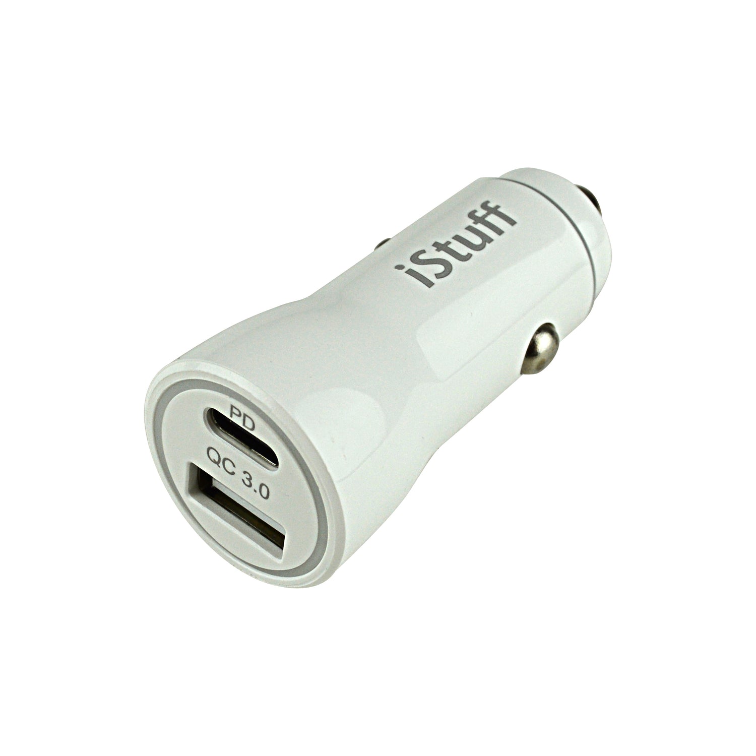PD & QC3.0 18W Dual USB Car Charger (IPOWER-1USC-WHT)