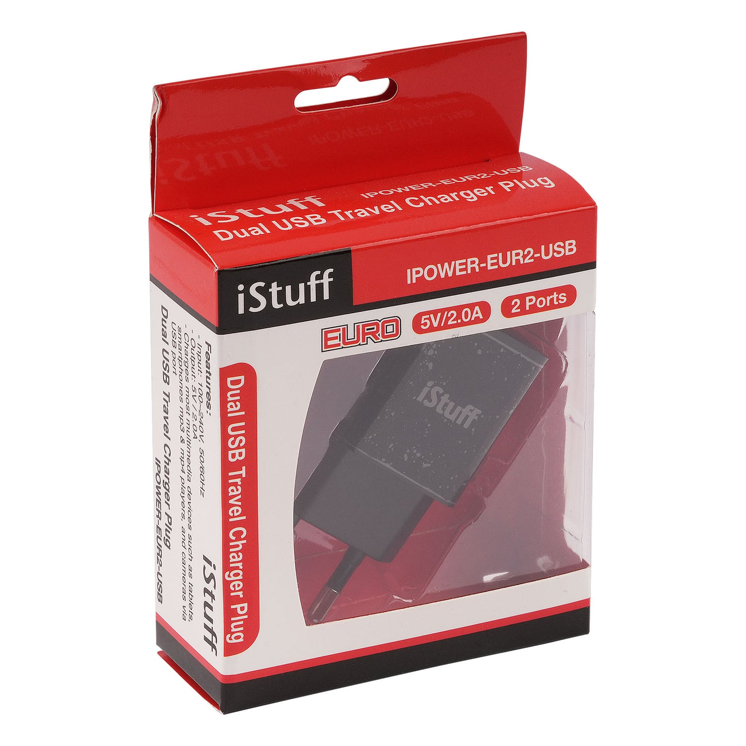 Dual USB Travel Charger Plug (IPOWER-EUR2-USB)