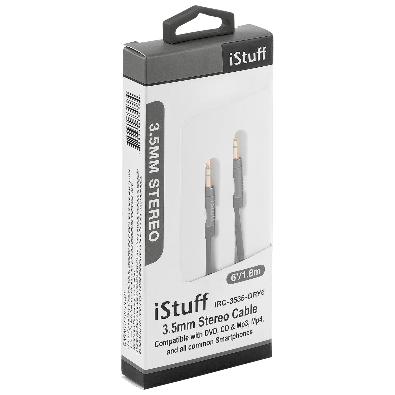 6' 3.5mm Stereo Cable (IRC-3535-GRY6)