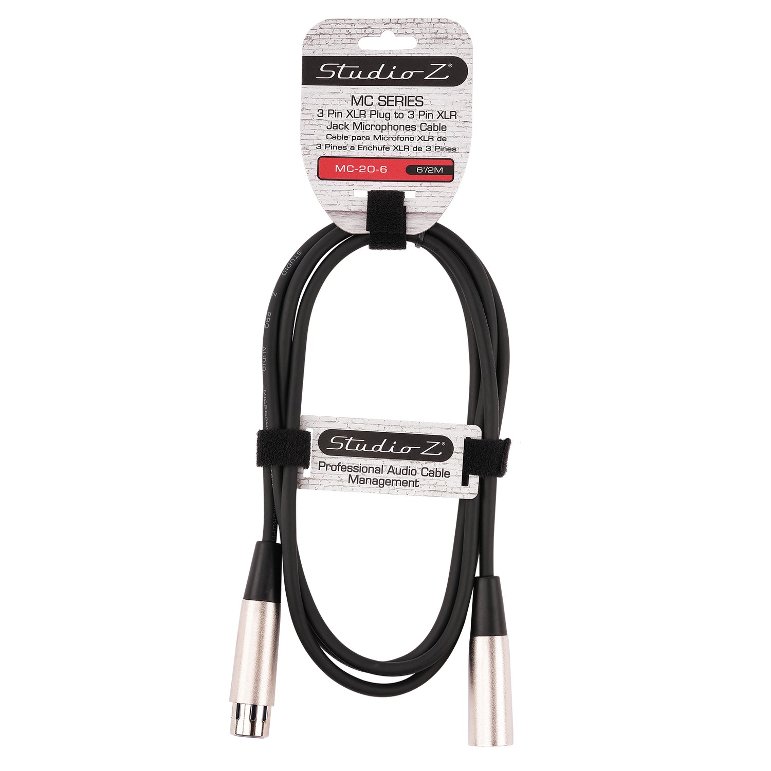 6Ft  3 Pin XLR Plug to 3 Pin XLR Jack Microphone Cable (MC-20-6)