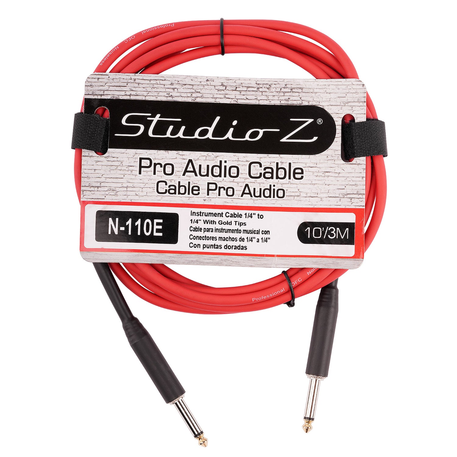 1/4” to 1/4” Instrument Cable, with Gold Tips (N-110E)