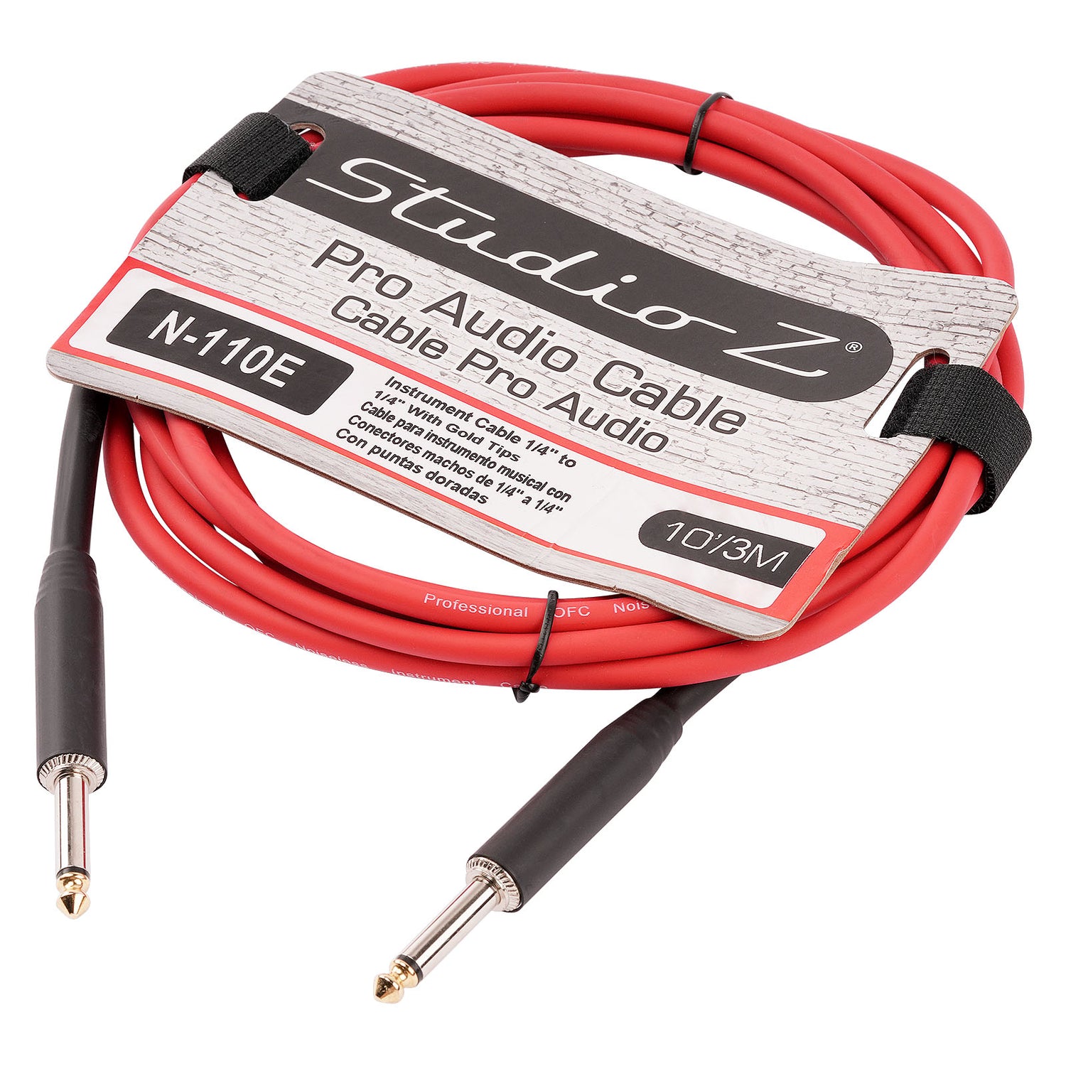 1/4” to 1/4” Instrument Cable, with Gold Tips (N-110E)