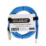 20FT 1/4” to 3 Pin Female Instrument Cable, with Gold Tips (N-140E)