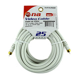 25FT White RG-6 Video Cable with Twist-On Connector (N-214-25GW)