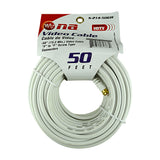 50FT RG-6 White Video Cable with Twist-On Connector (N-214-50GW)