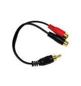 1 RCA Plug to 2 RCA Jacks Cable Adapter, Gold Tips (N-219G)