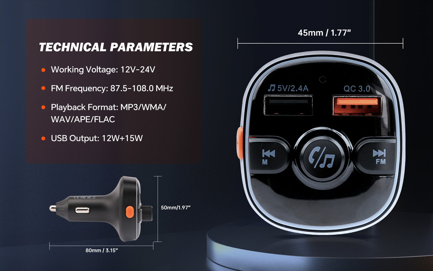 Wireless Music Stream Car Charger (NP-6000BTR)