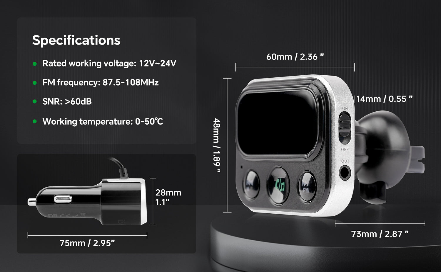 Wireless Music Stream Car Charger (NP-C5003TBT)