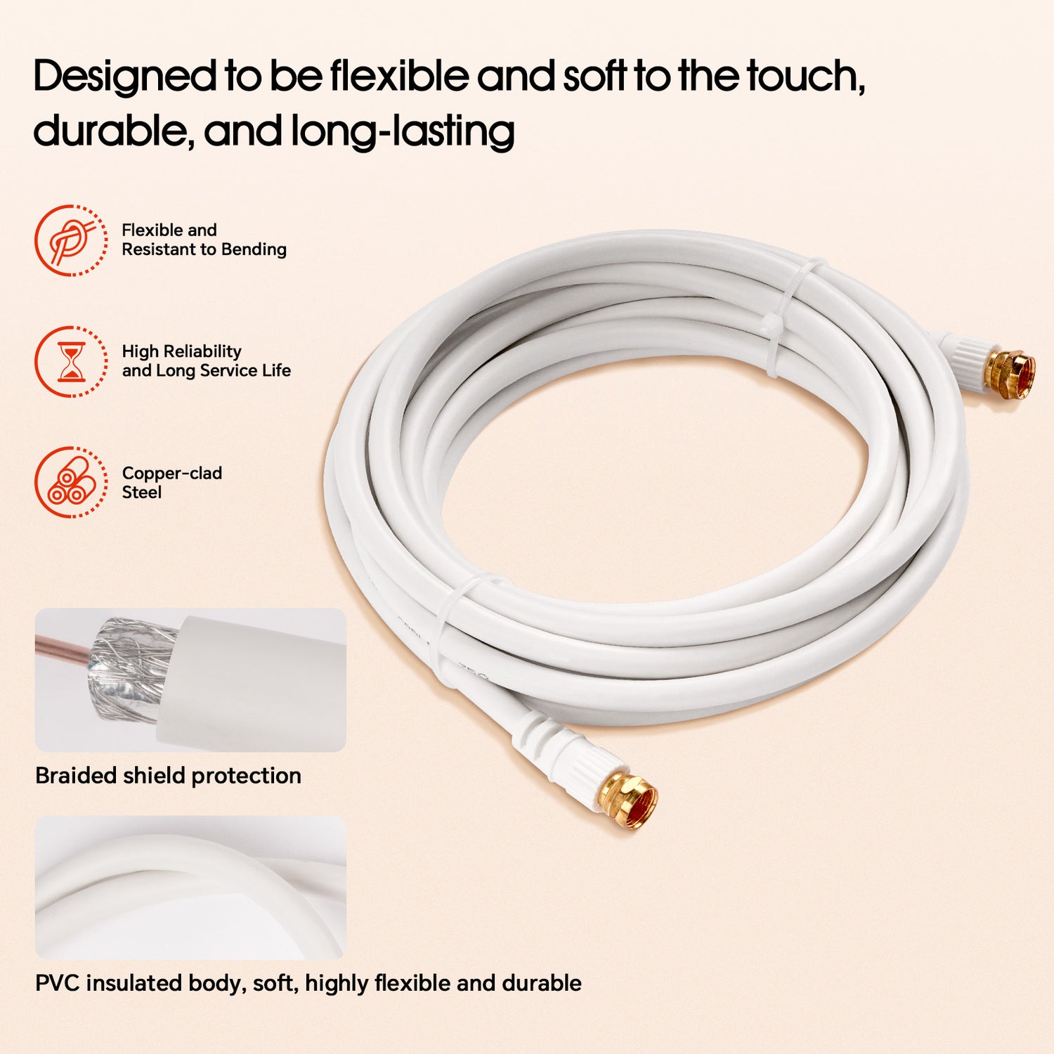 50' Video Cable with 