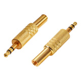 3.5mm Stereo Plug, Gold (P-106S-G)