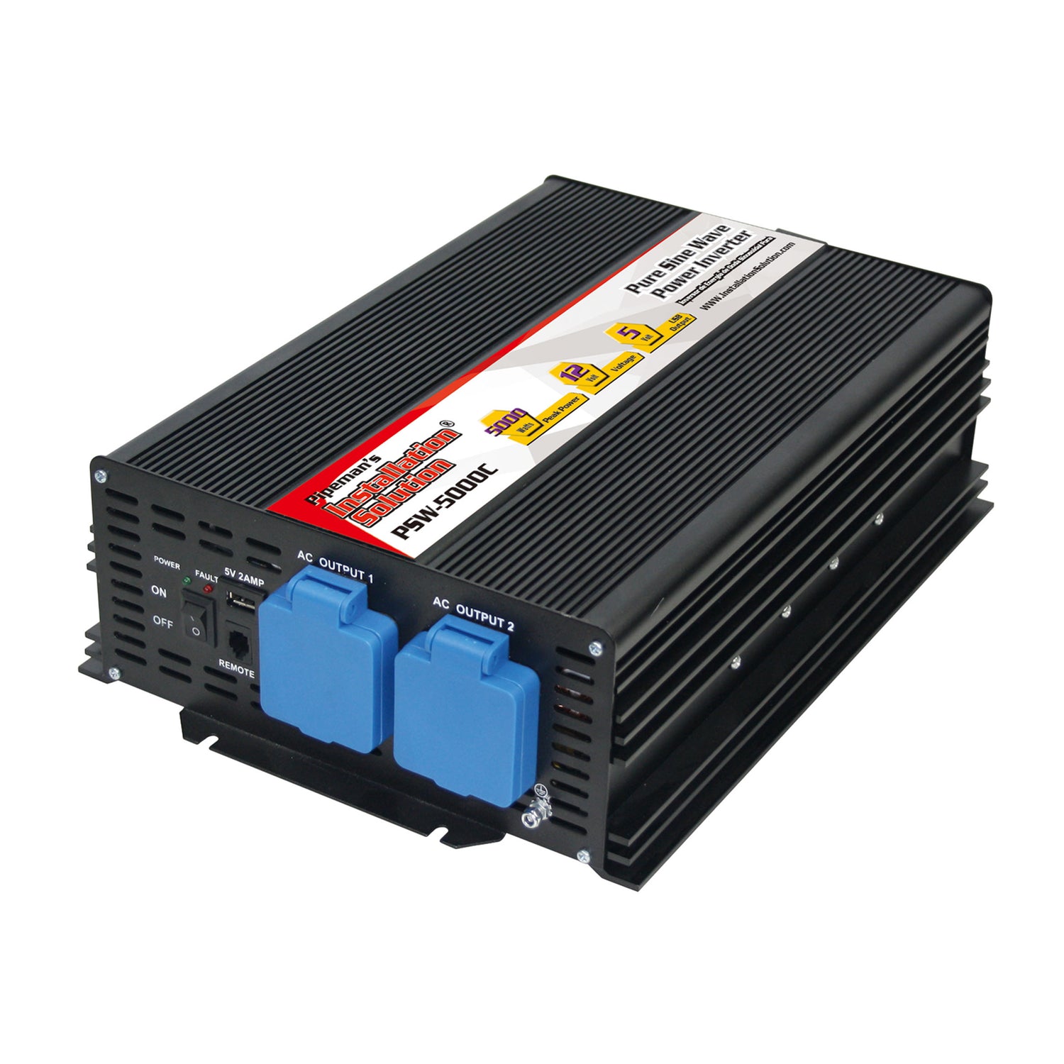 12V DC to 120V AC Pure Sine Wave Power Inverter (PSW-5000C)