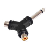 1/4” Mono Plug to Double RCA Jack, "Y" Adapter (PY-243MN)
