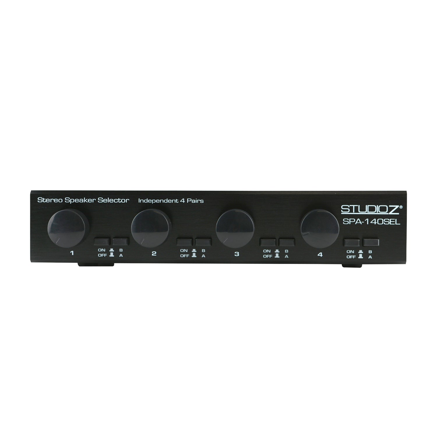 4-Way Dual-Source, Impedance-Matching Speaker Selector with Zone Volume Controls (SPA-140SEL)