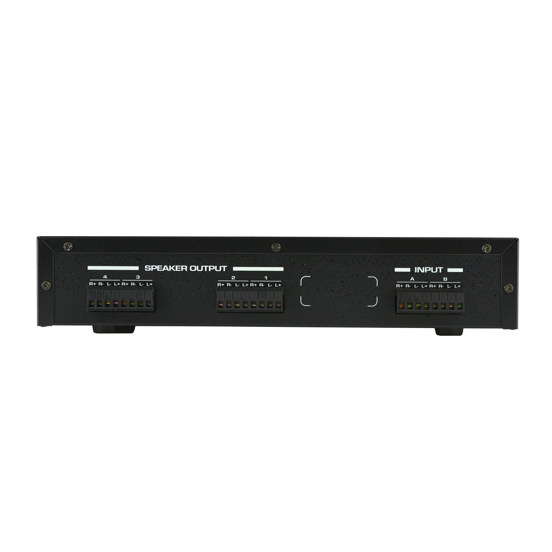 4-Way Dual-Source, Impedance-Matching Speaker Selector with Zone