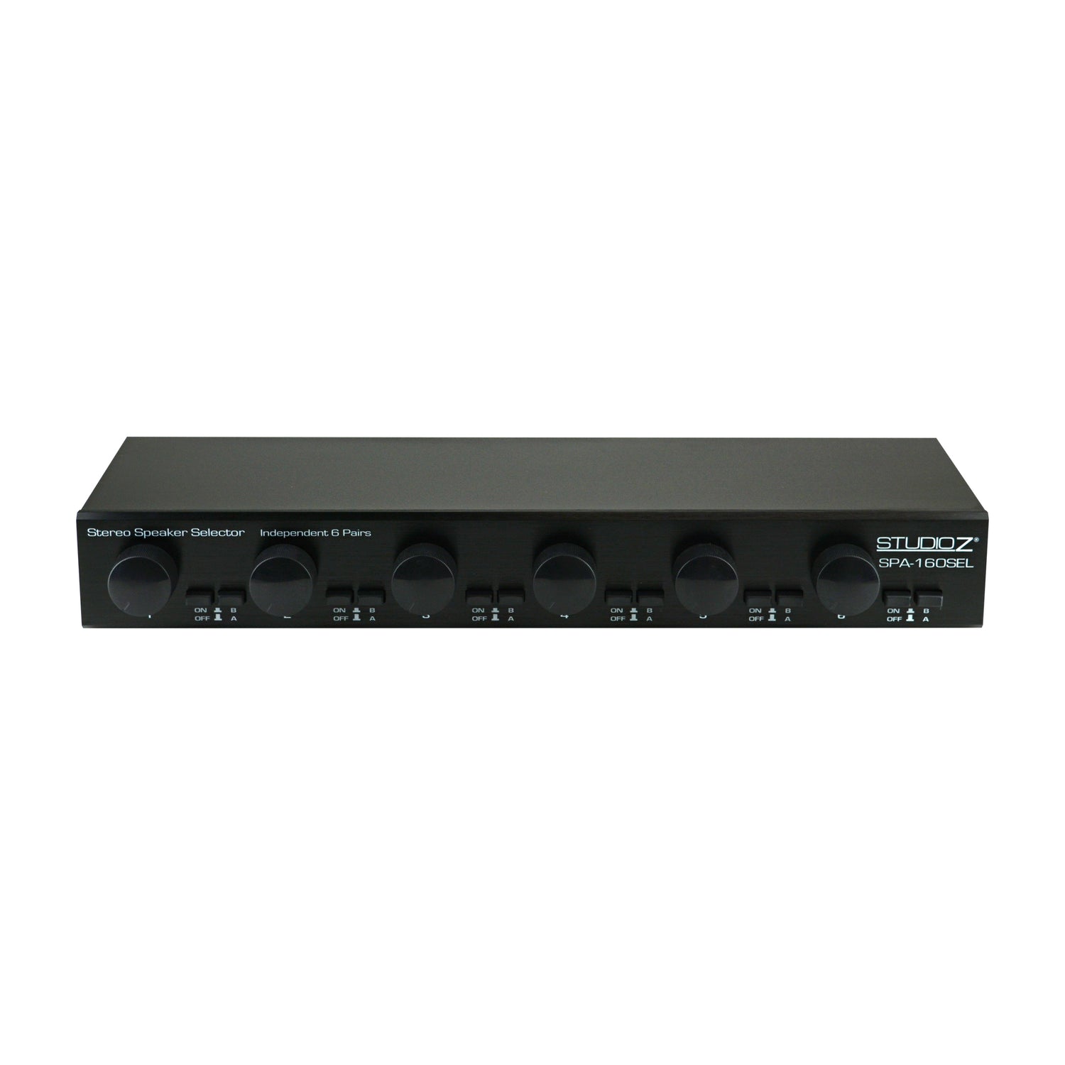 6-Way Dual-Source, Impedance-Matching Speaker Selector with Zone Volume Controls (SPA-160SEL)