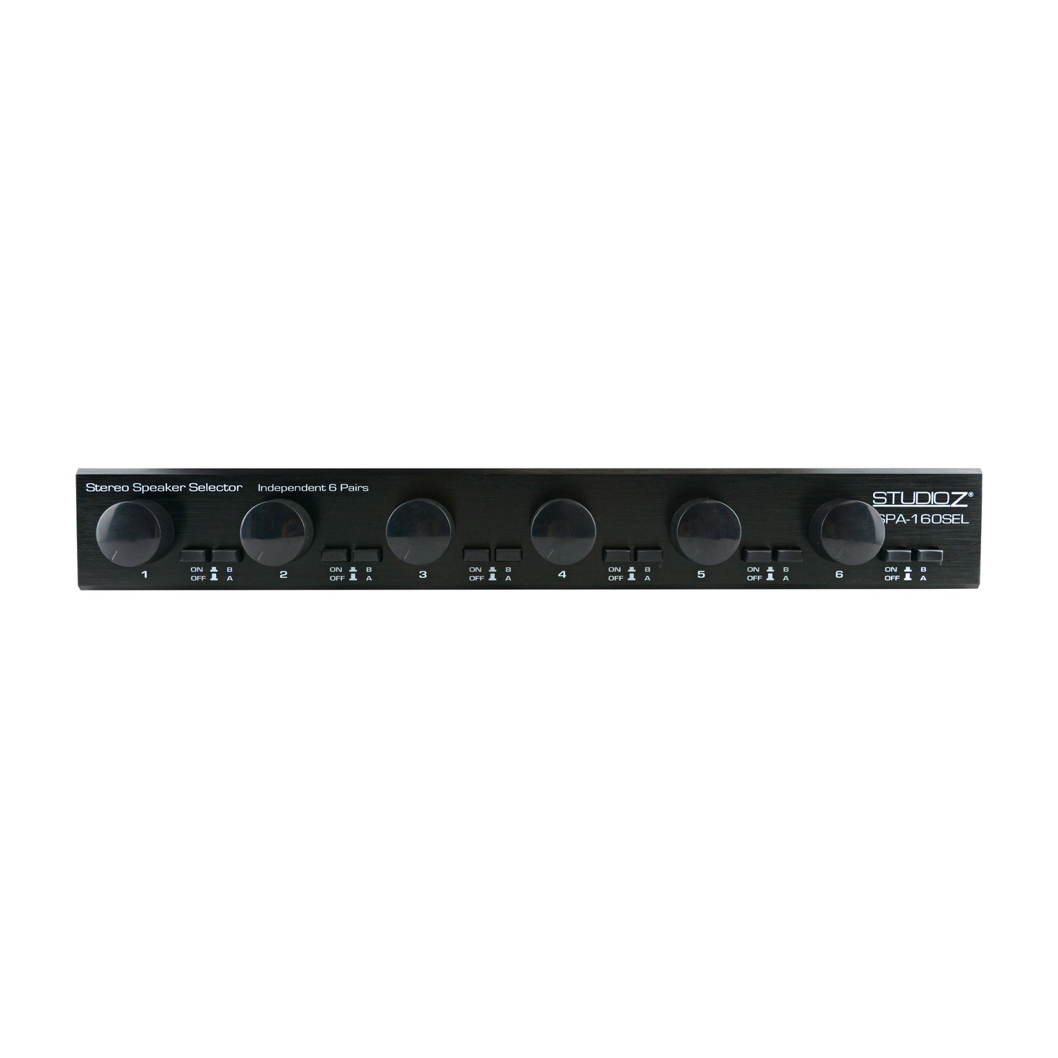 6-Way Dual-Source, Impedance-Matching Speaker Selector with Zone Volume Controls (SPA-160SEL)