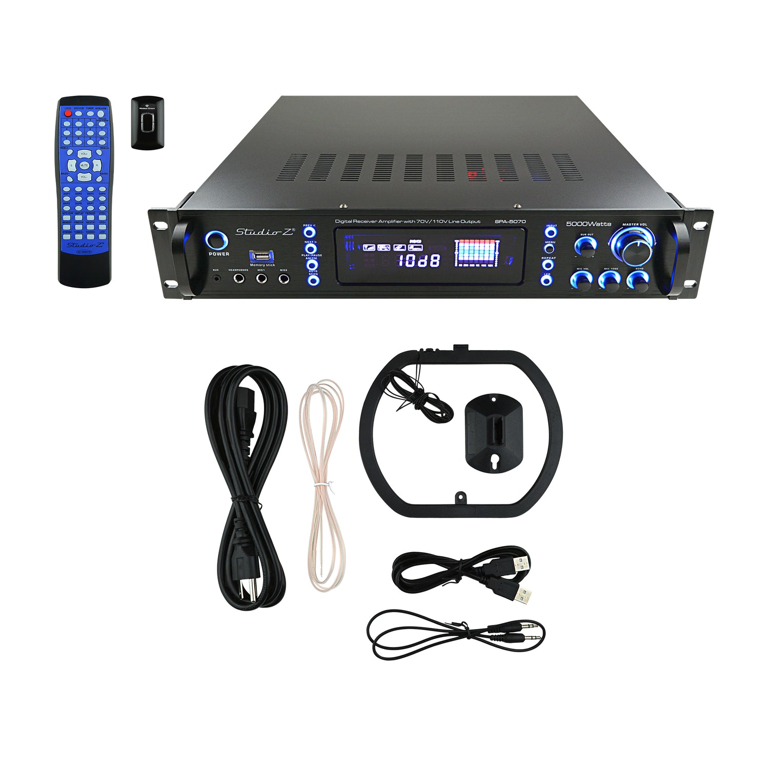 Digital Receiver P.A. Amplifier with 70V/110V Line Output (SPA-5070)