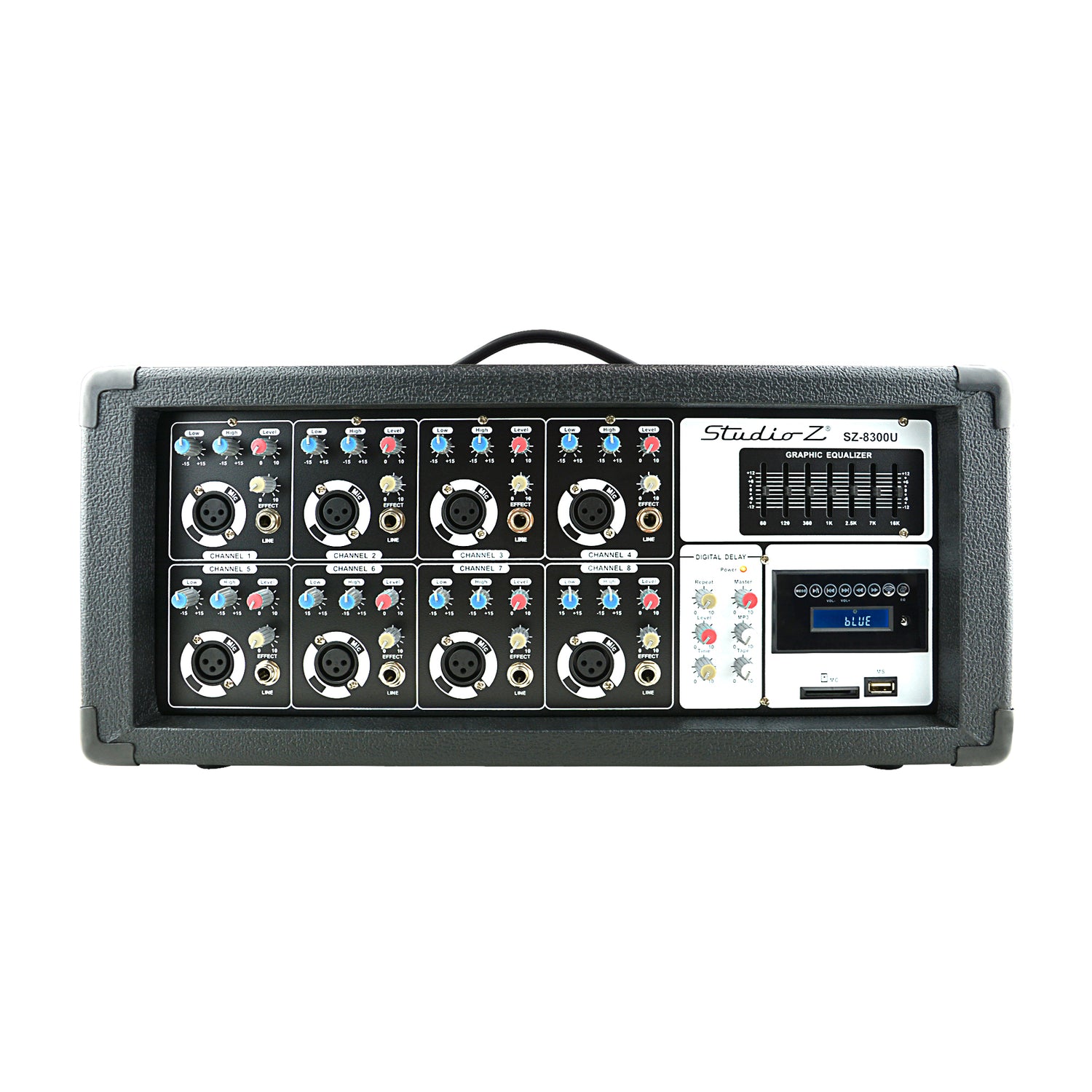 8 Channel 1000W Powered Mixer with MP3 & USB Input (SZ-8300U)