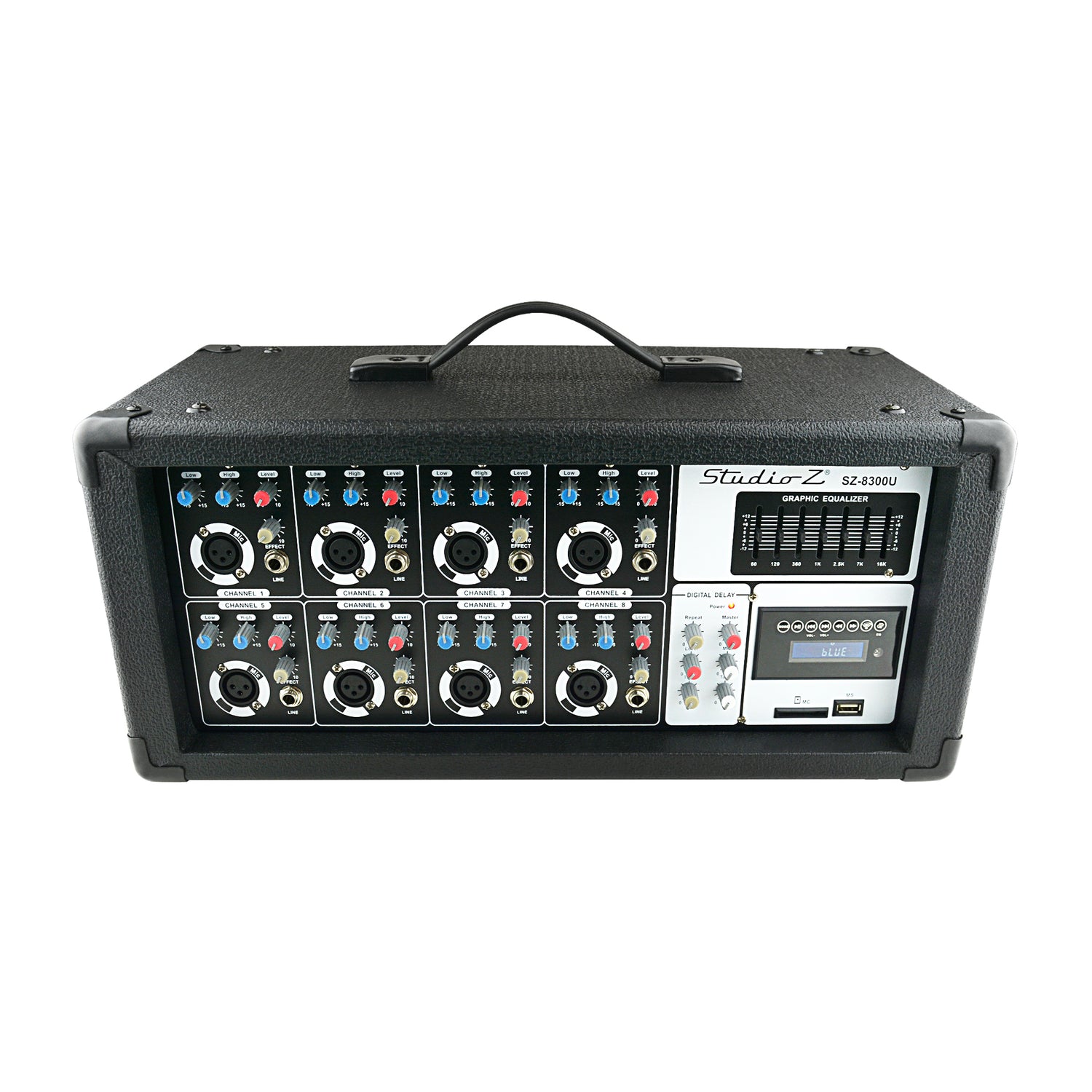8 Channel 1000W Powered Mixer with MP3 & USB Input (SZ-8300U)