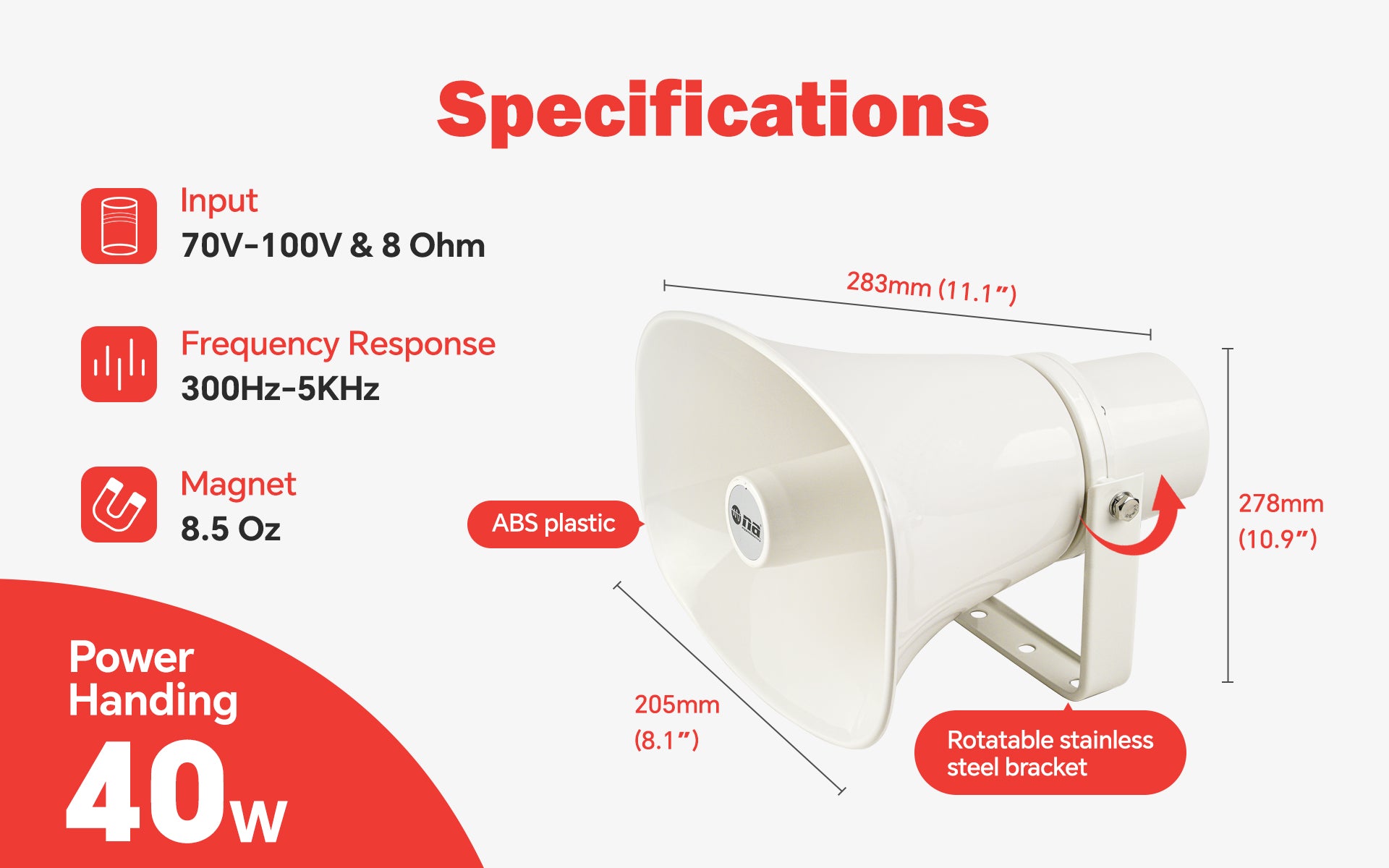 P.A. Horn Speaker (TC-H30-70V) – NipponAmerica
