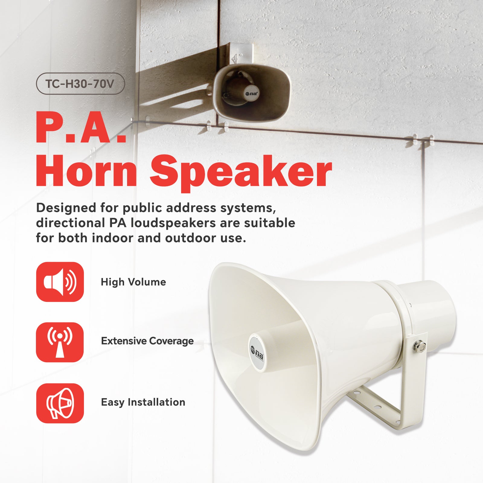 P.A. Horn Speaker (TC-H30-70V) – NipponAmerica