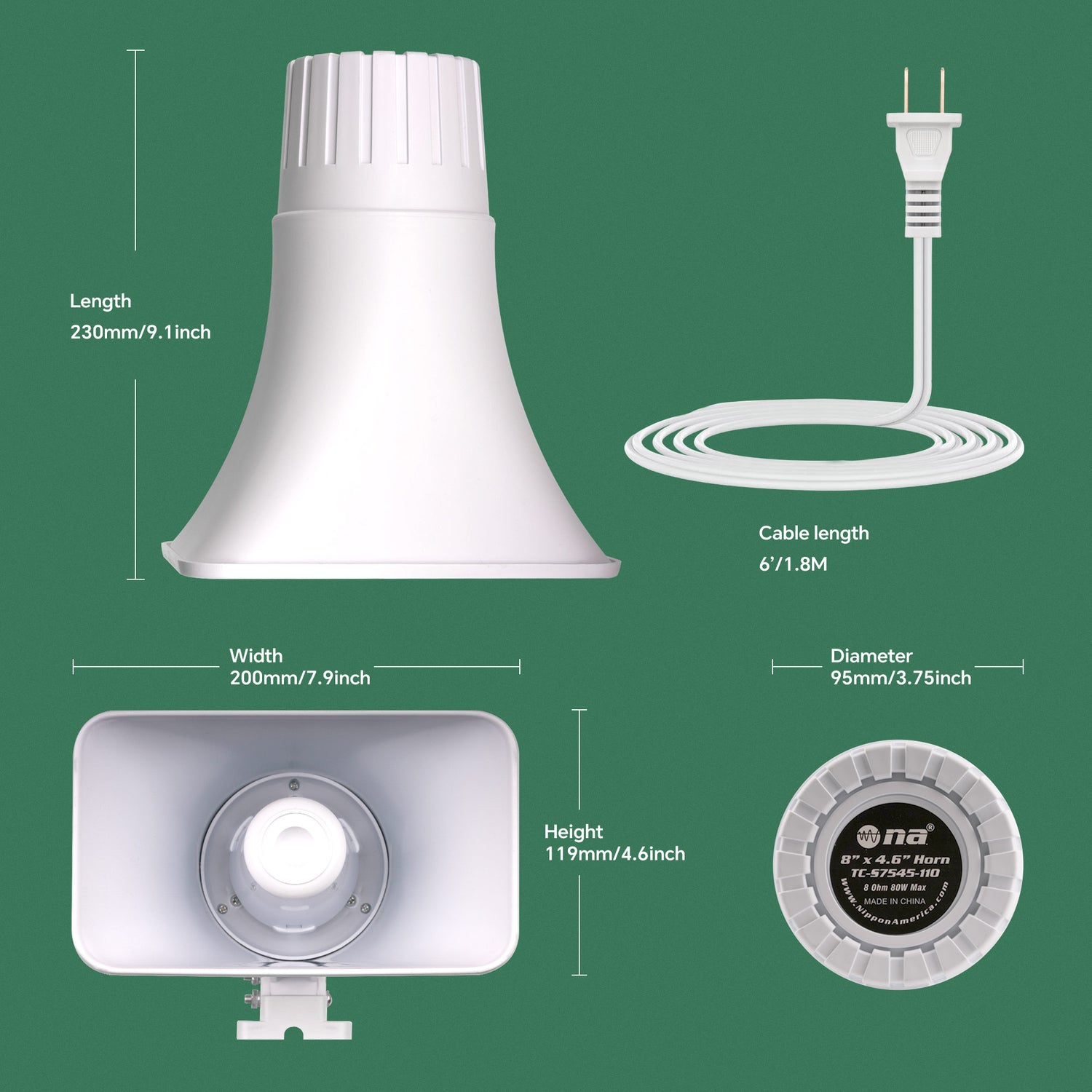 High Decibel High Power Alarm Security Siren (TC-S7545-110), with Wi-Fi Socket for Remote Activation