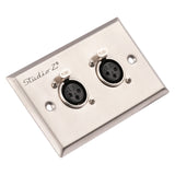 Duplex Metal Wall Plate XLR Female Connection (WP-XLR-F2)