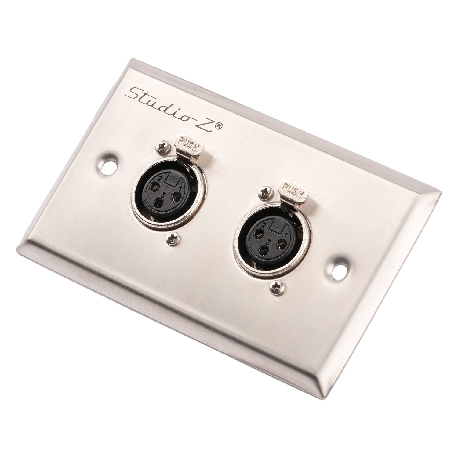 Duplex Metal Wall Plate XLR Female Connection (WP-XLR-F2)