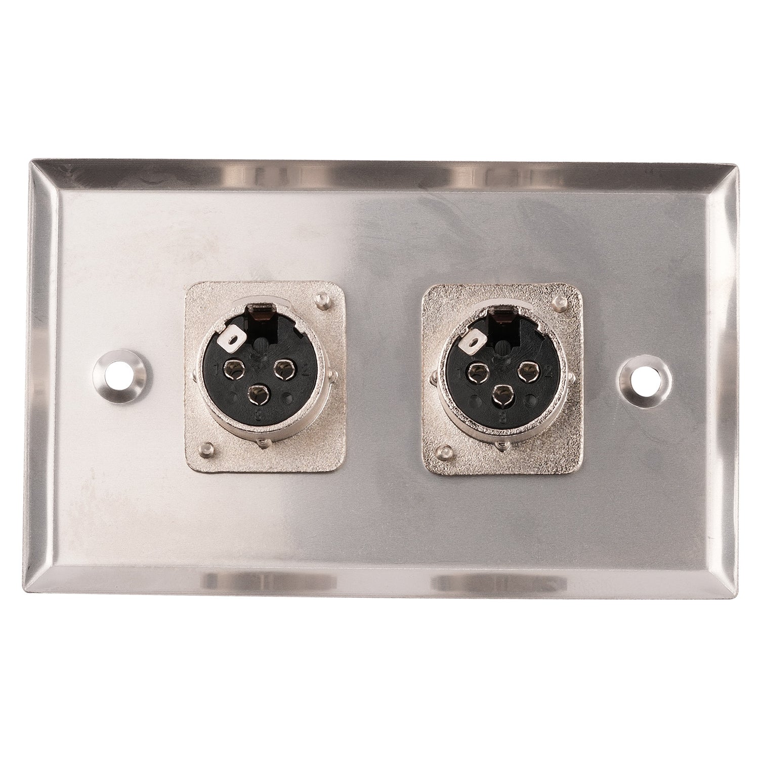 Duplex Metal Wall Plate XLR Female Connection (WP-XLR-F2)