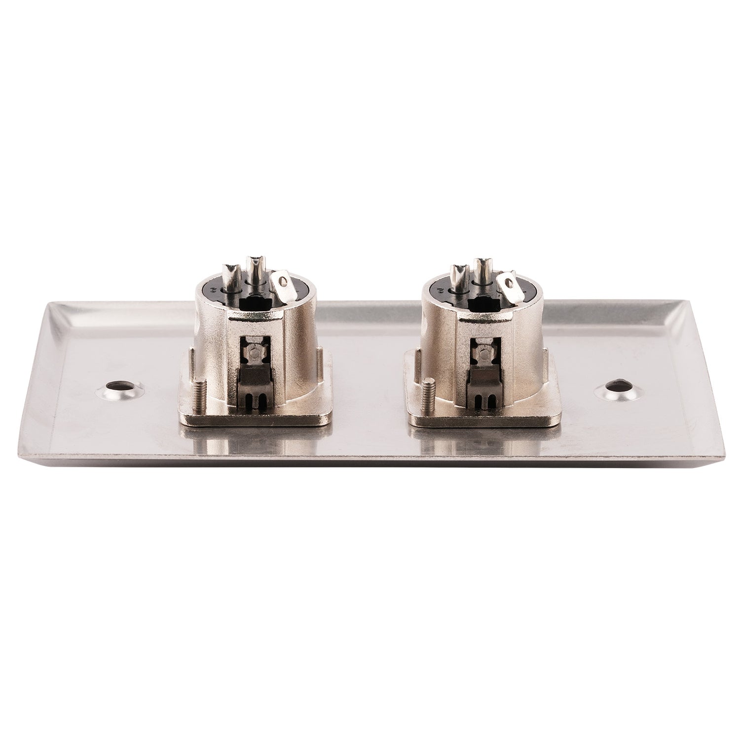 Duplex Metal Wall Plate XLR Female Connection (WP-XLR-F2)