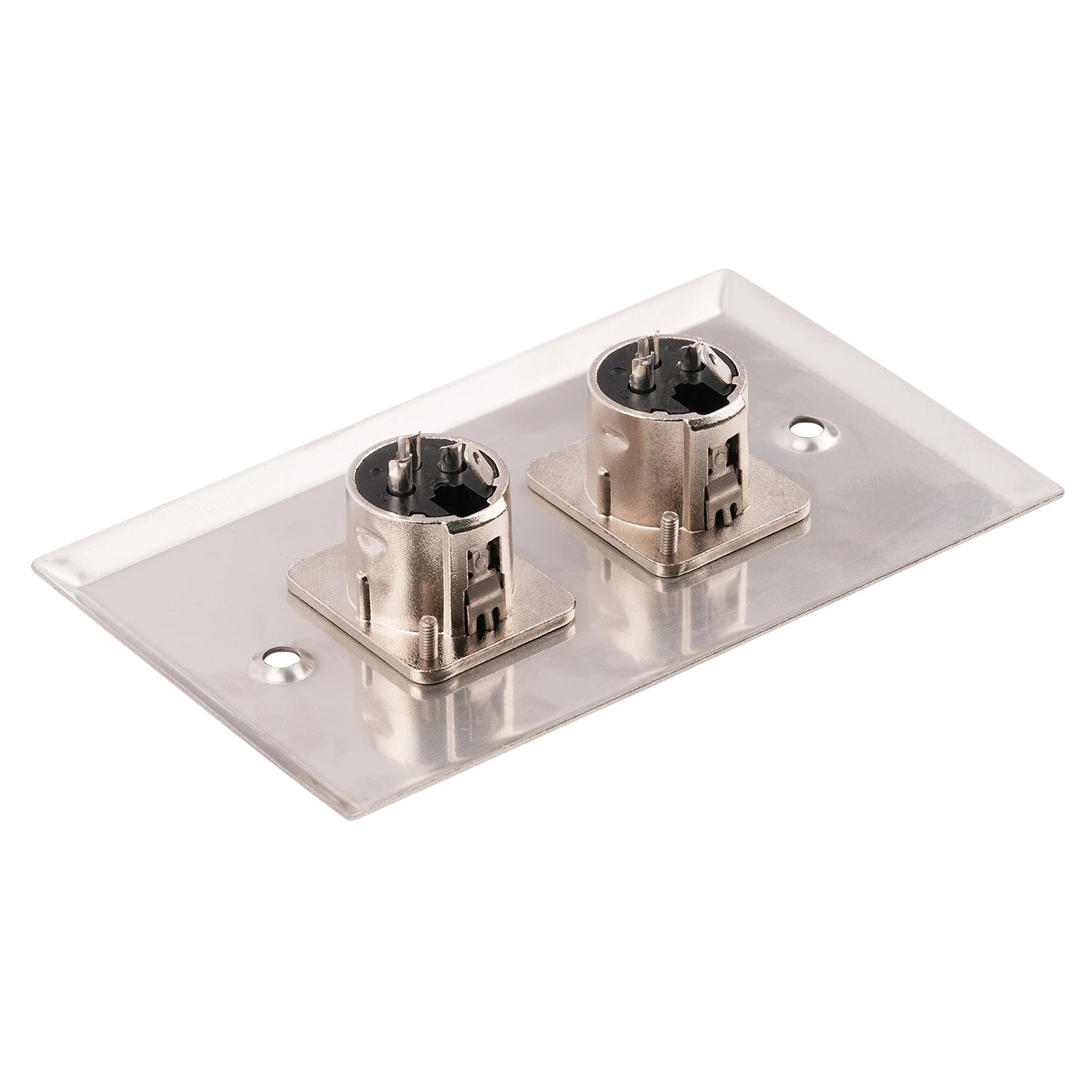 Duplex Metal Wall Plate XLR Female Connection (WP-XLR-F2)