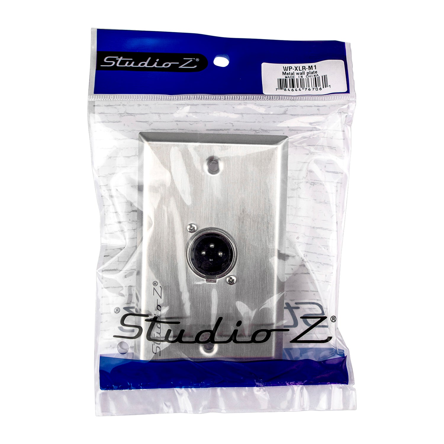 Metal Wall Plate XLR Male Connection (WP-XLR-M1)