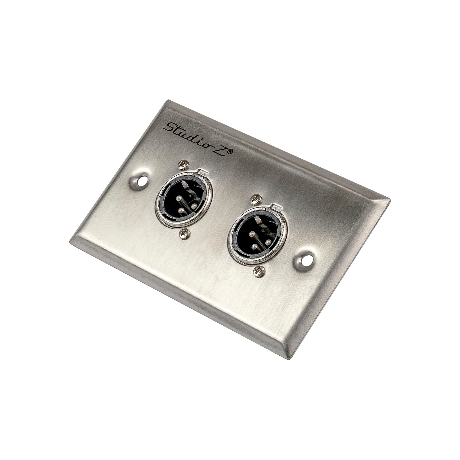 Duplex Metal Wall Plate XLR Male Connection (WP-XLR-M2