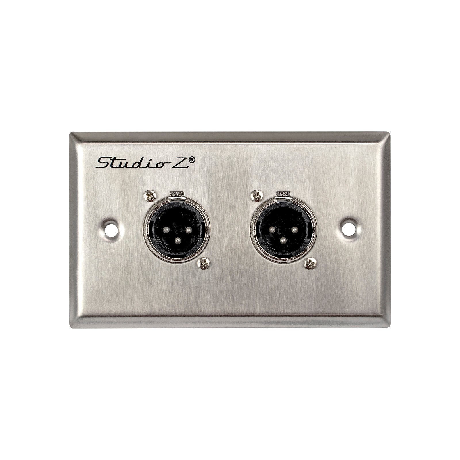 Duplex Metal Wall Plate XLR Male Connection (WP-XLR-M2