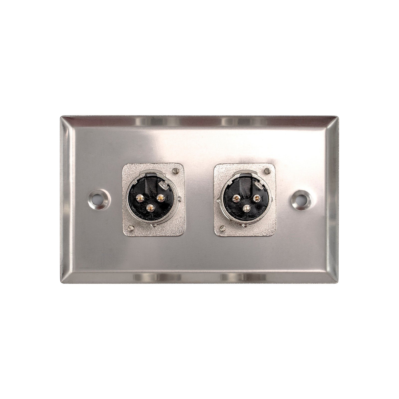Duplex Metal Wall Plate XLR Male Connection (WP-XLR-M2