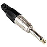 1/4" Mono Plug Connector with Gold Tip, Black (X-1132 BLK)
